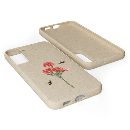 Red Carnations Biodegradable Bamboo Phone Case