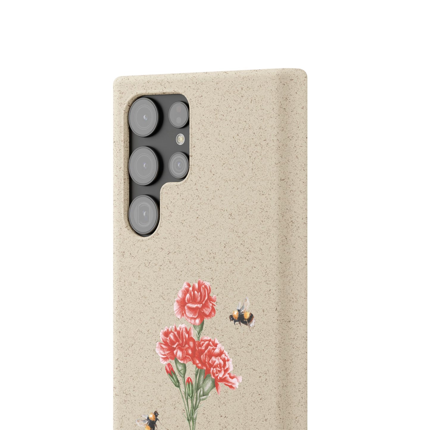 Red Carnations Biodegradable Bamboo Phone Case