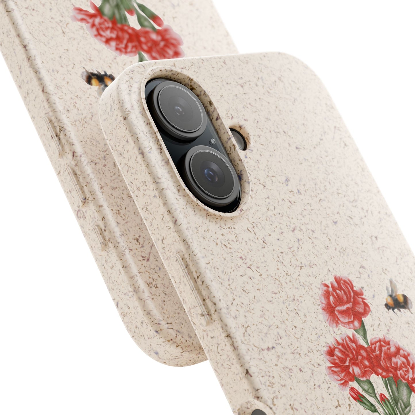 Red Carnations Biodegradable Bamboo Phone Case