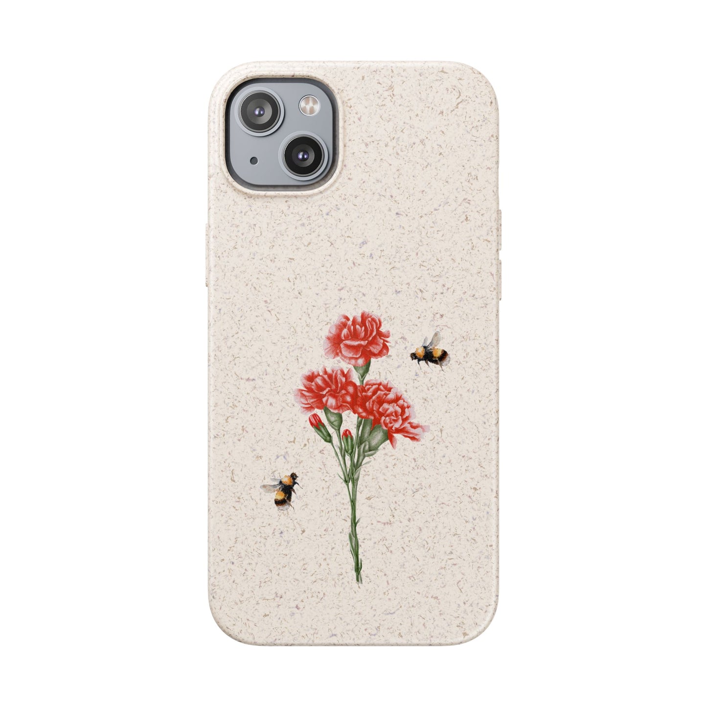Red Carnations Biodegradable Bamboo Phone Case