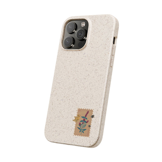 Peppermint Stamp Biodegradable Bamboo Phone Case