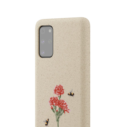 Red Carnations Biodegradable Bamboo Phone Case