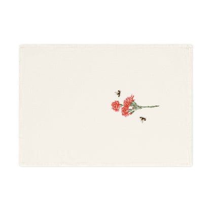 Red Carnations Organic Cotton Tea Towel
