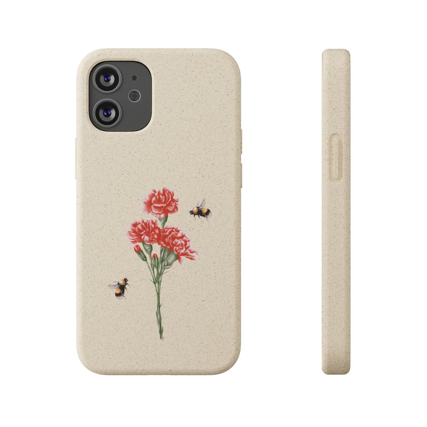 Red Carnations Biodegradable Bamboo Phone Case