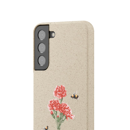 Red Carnations Biodegradable Bamboo Phone Case