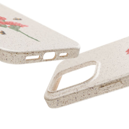 Red Carnations Biodegradable Bamboo Phone Case