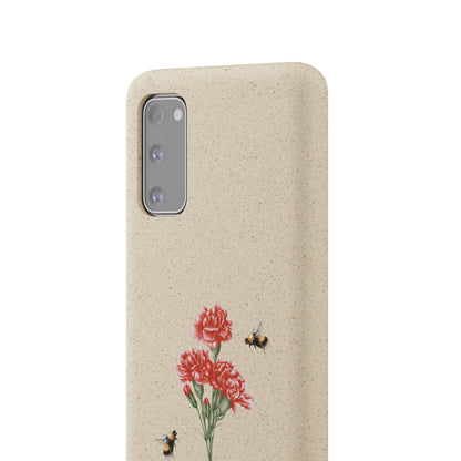 Red Carnations Biodegradable Bamboo Phone Case