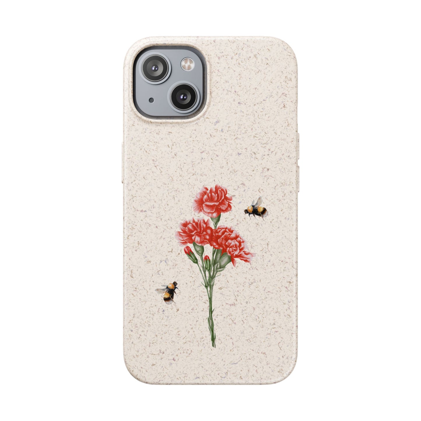 Red Carnations Biodegradable Bamboo Phone Case