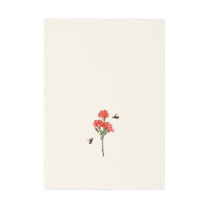 Red Carnations Organic Cotton Tea Towel