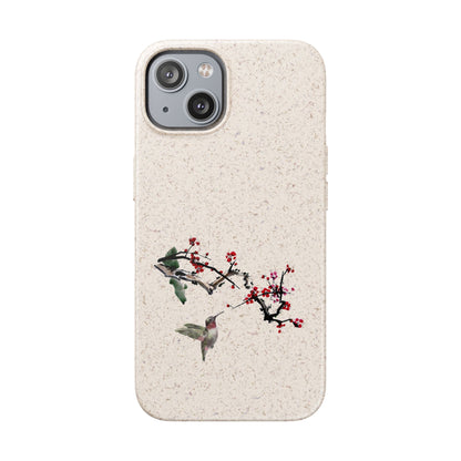 Plum Blossoms Biodegradable Bamboo Phone Case