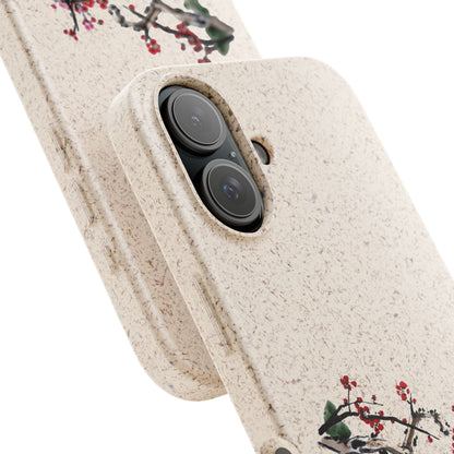 Plum Blossoms Biodegradable Bamboo Phone Case