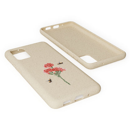 Red Carnations Biodegradable Bamboo Phone Case