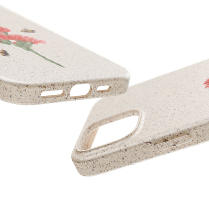 Red Carnations Biodegradable Bamboo Phone Case