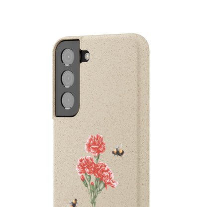 Red Carnations Biodegradable Bamboo Phone Case