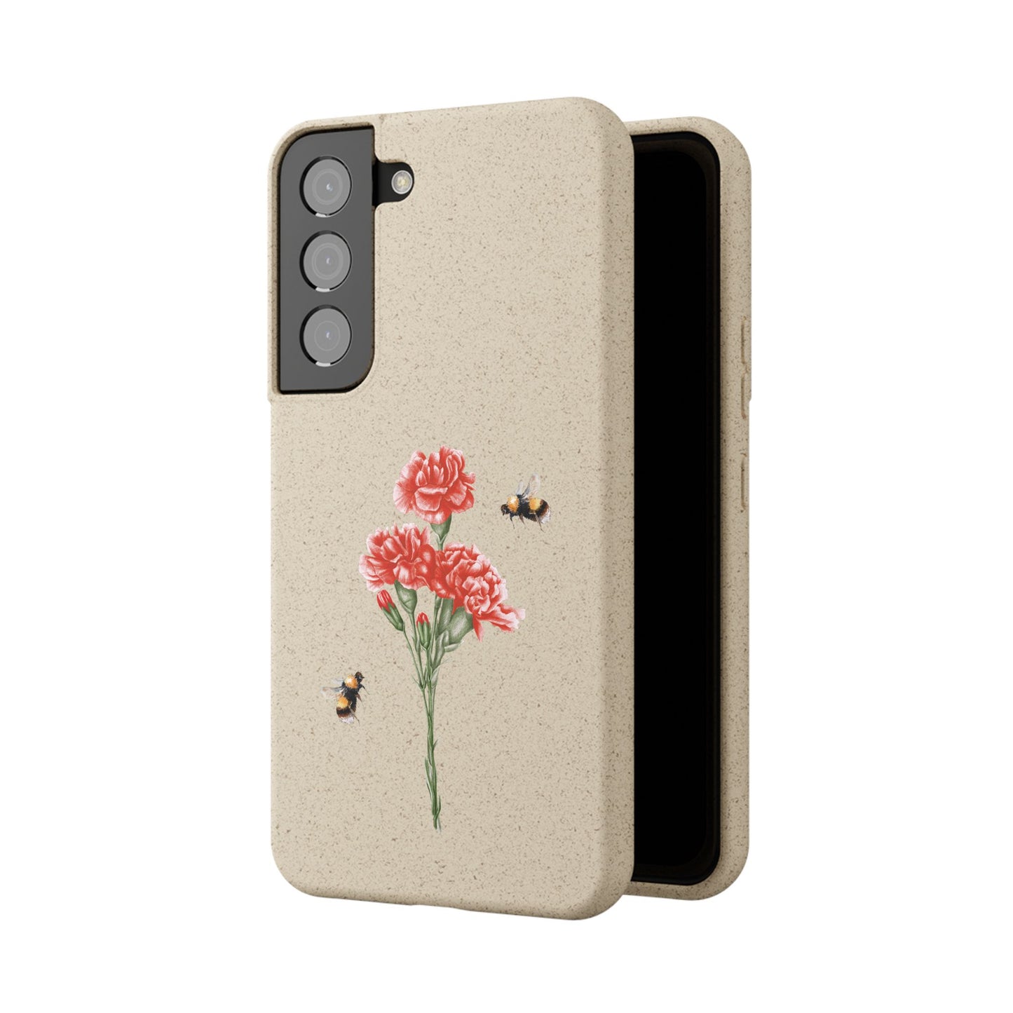 Red Carnations Biodegradable Bamboo Phone Case